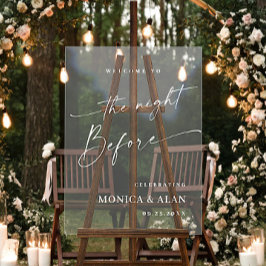 Elegantes Minimalist WELCOME Rehearsal Dinner Acrylschild