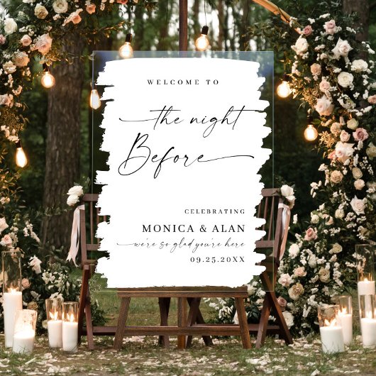 Elegantes Minimalist WELCOME Rehearsal Dinner Acrylschild