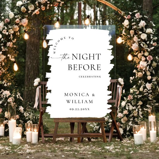 Elegantes Minimalist WELCOME Rehearsal Dinner Acrylschild