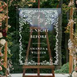 Elegantes Minimalist WELCOME Rehearsal Dinner Acrylschild