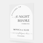 Elegantes Minimalist WELCOME Rehearsal Dinner Acrylschild (Winkel)