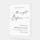 Elegantes Minimalist WELCOME Rehearsal Dinner Acrylschild (Winkel)