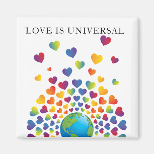 Elegantes minimalistfarbenes Regenbogen-Herz-Desig Magnet