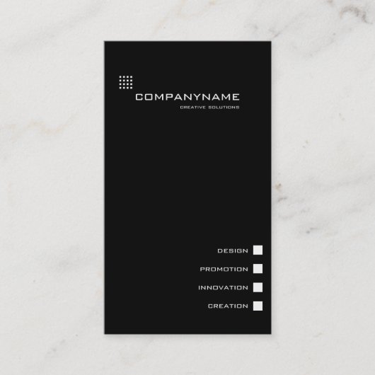 Elegantes, minimalistic Visitenkarte black&white (Vorderseite)