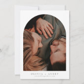 Elegantes Minimalistisch Arch-Foto Save the Date Einladung (Rückseite)