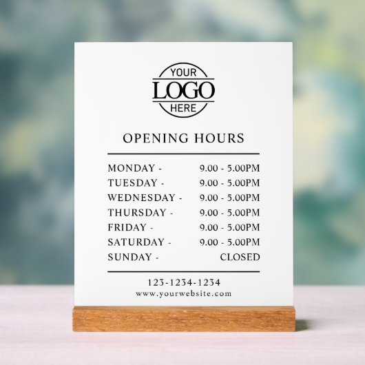 Elegantes Minimalistisch Black | Geschäftsöffnungs Acrylschild (Neutral)