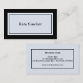 Elegantes Minimalistisch Blue White Consultant Visitenkarte (Vorne/Hinten)