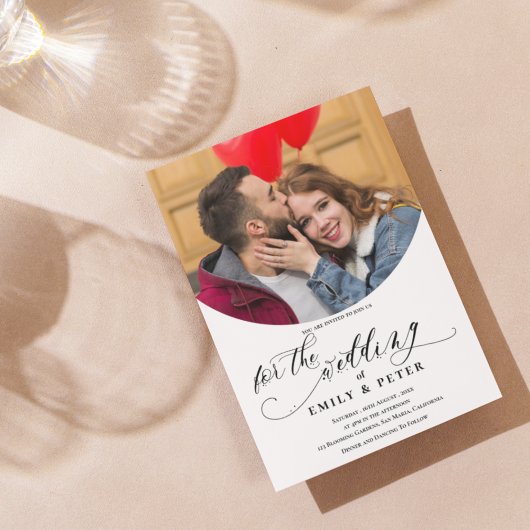 Elegantes Minimalistisch-Chic-Foto Hochzeit Einladung