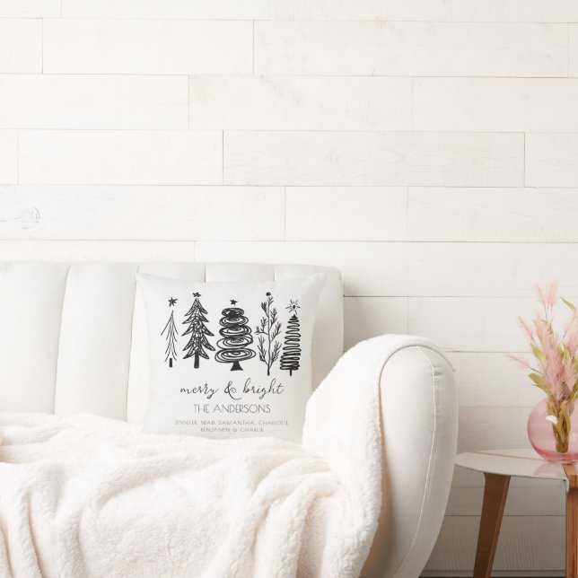 Elegantes Minimalistisch Einfaches Schwarz-weißes  Kissen (Liege)