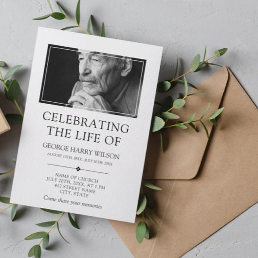 Elegantes Minimalistisch - Foto - Feiern des Leben Einladung