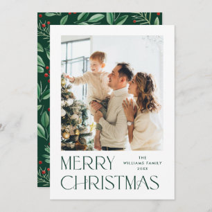 Elegantes Minimalistisch fröhliches Weihnachtsgrüß Feiertagskarte