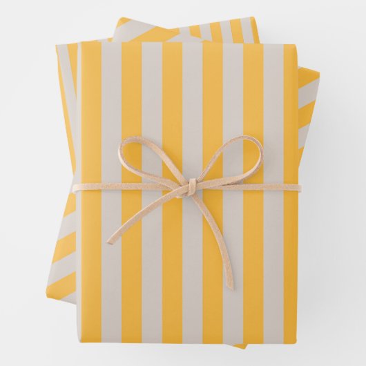 Elegantes, Minimalistisch-gelbes Muster Geschenkpapier Set (Beispiel)