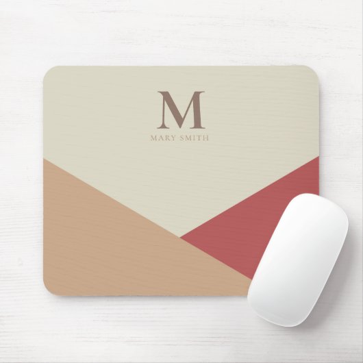 Elegantes Minimalistisch geometrisches Monogramm Mousepad (Mit Mouse)