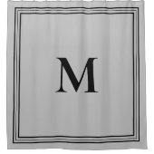 Elegantes Minimalistisch-Grau-Monogramm Duschvorhang (Vorderseite)