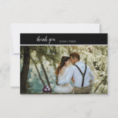 Elegantes Minimalistisch Line Typografy Foto Dankeskarte (Vorderseite)