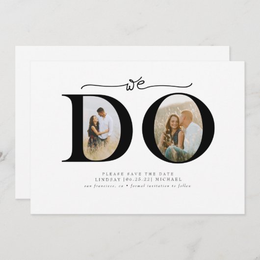 Elegantes Minimalistisch machen wir Save the Date (Vorne/Hinten)