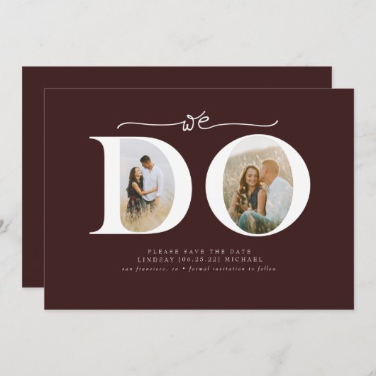 Elegantes Minimalistisch machen wir Save the Date  (Vorne/Hinten)