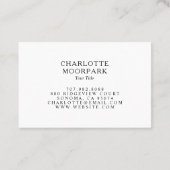 Elegantes Minimalistisch Modernes Foto Visitenkarte (Rückseite)