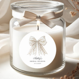 Elegantes Minimalistisch Pearls Bow Brautparty Runder Aufkleber