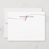 Elegantes Minimalistisch rosa Magenta-Script-Monog Mitteilungskarte (Vorderseite)