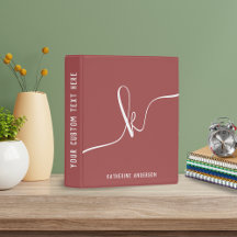 Elegantes Minimalistisch rosa Script Monogram