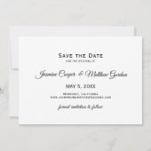 Elegantes Minimalistisch Sage Green Foto Save the Save The Date (Rückseite)