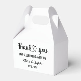 Elegantes Minimalistisch Schwarz und Weiß Danke He Geschenkschachtel