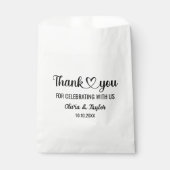 Elegantes Minimalistisch Schwarz und Weiß Danke He Geschenktütchen (Vorderseite)