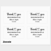 Elegantes Minimalistisch Schwarz und Weiß Danke He Rechteckiger Aufkleber (Blatt)