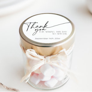 Elegantes Minimalistisch Schwarz und Weiß Vielen D Runder Aufkleber