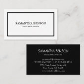 Elegantes Minimalistisch Schwarz & Weiß Beruflich Visitenkarte (Vorne/Hinten)