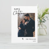 Elegantes Minimalistisch Simple Frory Christmas Fo (Stehend Vorderseite)