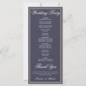 Elegantes Minimalistisch Slate Gray Wedding Progra (Rückseite)