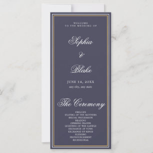 Elegantes Minimalistisch Slate Gray Wedding Progra