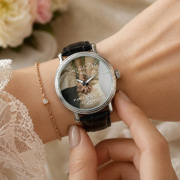 Elegantes Minimalistisch trendy Save the Date Foto Armbanduhr