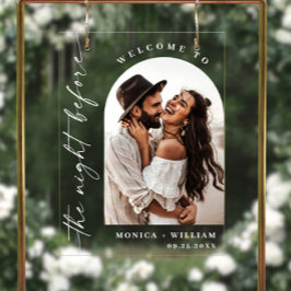 Elegantes Minimalistisch Welcome Probe Dinner Foto Acrylschild