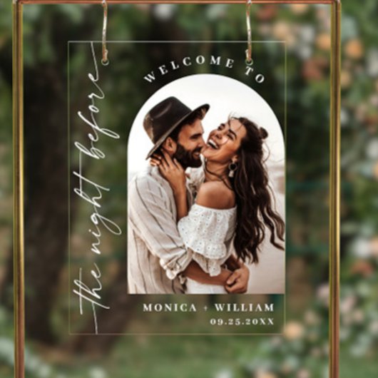 Elegantes Minimalistisch Welcome Probe Dinner Foto Acrylschild