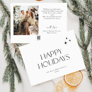 Elegantes Minimalistisches 3 Foto Weihnachtsgrüßen Feiertagskarte