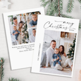 Elegantes Minimalistisches 4 FOTO Weihnachtsgrüßen Feiertagskarte