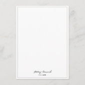 Elegantes Minimalistisches Abendmenü an der Grenze Menükarte (Rückseite)