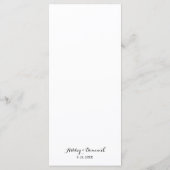 Elegantes Minimalistisches Abendmenü Menükarte (Rückseite)