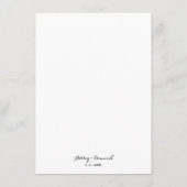 Elegantes Minimalistisches Abendmenü Menükarte (Rückseite)