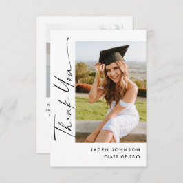 Elegantes Minimalistisches Abschluss 2 Foto Dankeskarte