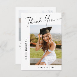 Elegantes Minimalistisches Abschluss 2 Foto Dankeskarte