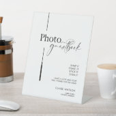 Elegantes Minimalistisches Abschluss Foto Gästebuc Sockelschild (In SItu)