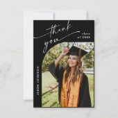 Elegantes Minimalistisches Abschluss One Foto Dankeskarte (Vorderseite)