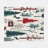 Elegantes Minimalistisches Abstraktes Forstmonogra Fleecedecke (Vorderseite (Horizontal))
