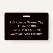 Elegantes, minimalistisches Abzeichen Ausweis (Rückseite)