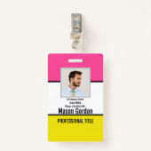 Elegantes, minimalistisches Abzeichen Ausweis (Vorderseite mit Klammer)