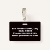 Elegantes, minimalistisches Abzeichen Ausweis (Rückseite mit Klammer)